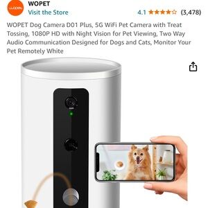 Wopet pet camera and treat dispenser